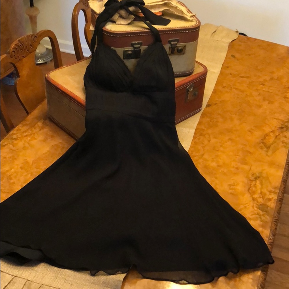 White House Black Market Silk Halter Dress Size 4